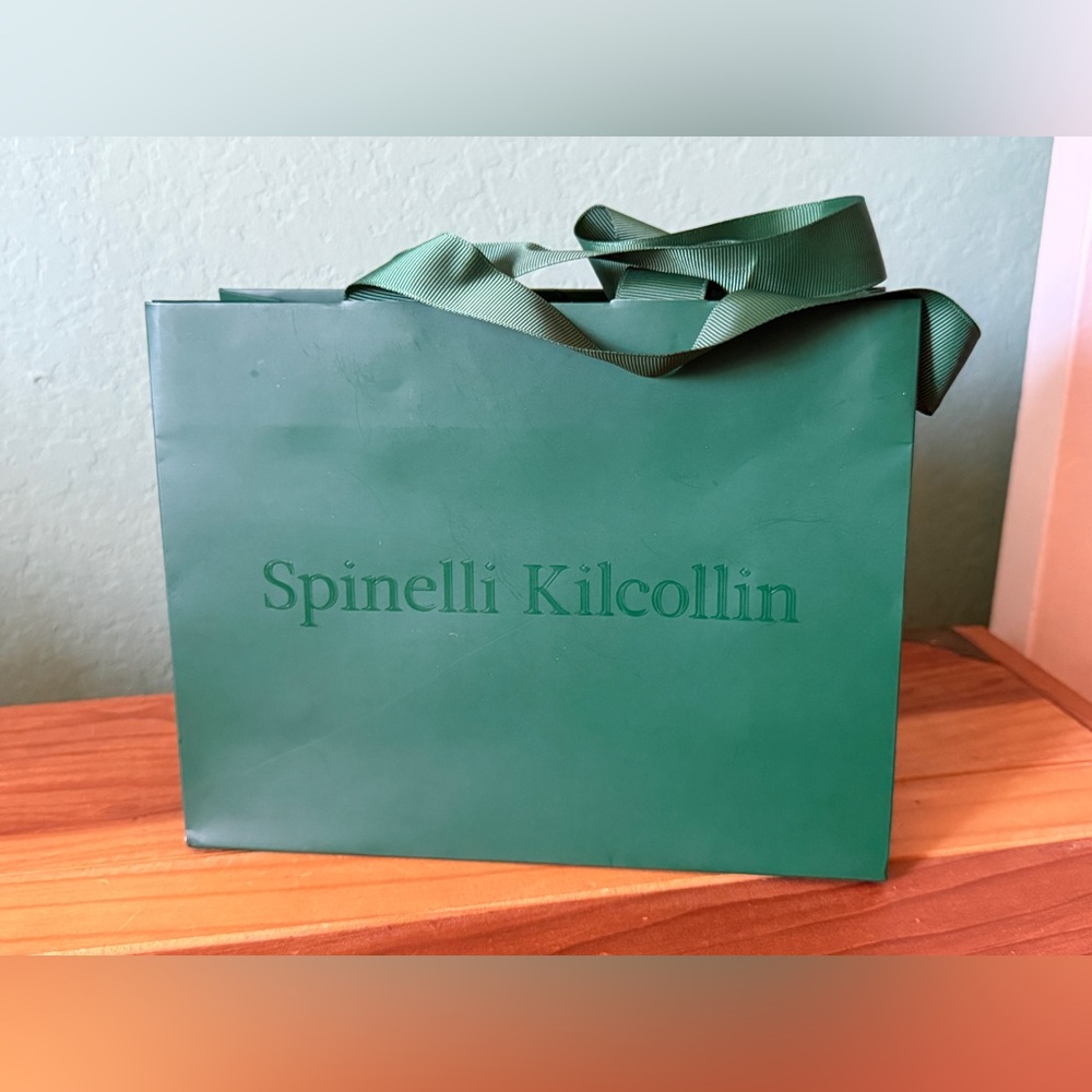 Spinelli Kilcollin Green Paper Shopping Bag 9x7x3.5” Logo